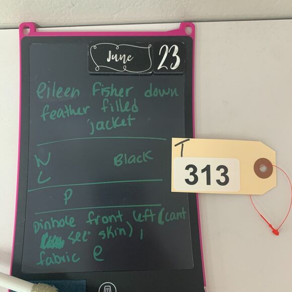 Eileen Fisher Stand Collar Winter Down Jacket Womens L Black Snap Button Puffer - Picture 14 of 16